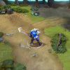 A gameplay screenshot of Sven's default model in Dota 2. This serves as a baseline to contrast with the intimidating silhouette and dramatic visual upgrades of the rare Stormwrought Arbiter set from The International 2016 Collector's Cache.