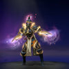 Templar Assassin's Steward of the Forbidden Chamber set in dark plate armor with a crimson plume helm and purple psionic energy.