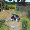 Gameplay screenshot showcasing the Clearcut Cavalier set for Timbersaw from The International 10 Collector's Cache II, highlighting its full knight mech model, anti-tree crusade sigil, and custom knightly weapons in action.
