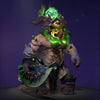 Dota 2 Immortal item, Emerald Subjugation, is an Underlord helm with a swirling emerald orb framed by dark horns and gold trim.