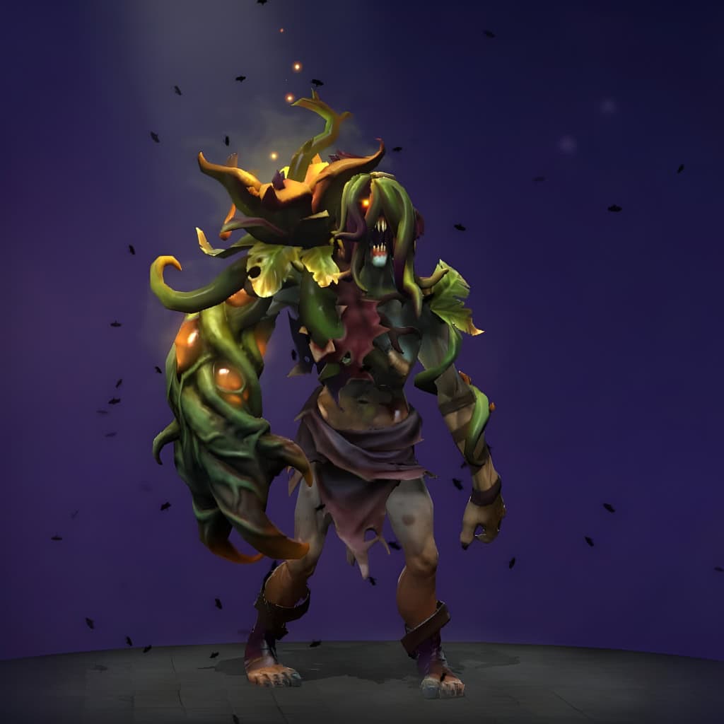 Undying's "Curse of the Creeping Vine" from The International 2019 Collector's Cache. This set transforms him into a spectacle of corrupted nature, featuring an engulfing carnivorous plant arm, a corrupted vine shroud forming living armor, and glowing crimson eyes that promise doom.