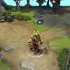 Undying in-game wearing the Dirgeful Overlord set from The International 2016 Collector's Cache. The gold-chased armor with teal enamel, glowing pharaonic crown, and tattered burial wrappings are clearly visible, showcasing its full impact and ominous presence.