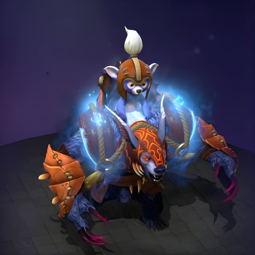 Dota 2 Immortal item, Dipper the Destroyer Bundle, equips Ursa with an adorable, helmet-wearing cub sidekick that rides on his back.
