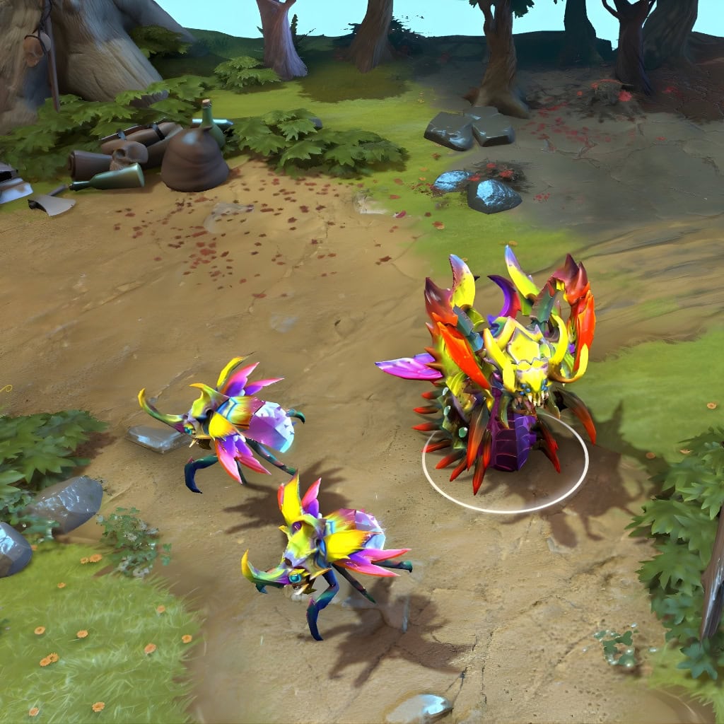 Venomancer shown in-game wearing the Nacreous Stag set. His iridescent carapace, menacing insectoid form, and the custom crystalline stag beetle Plague Wards glowing with nacreous luster are clearly visible, showcasing the set's complete model overhaul and deadly beauty.