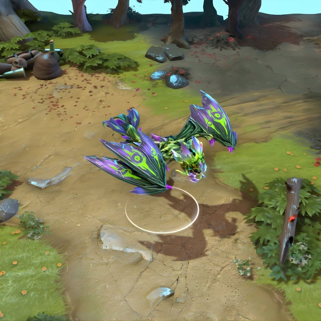 Viper shown in-game wearing the King of the Corrupted Nest set. His body, remade with jagged dark and purple crystals, glowing lime-green Nemestice glyphs on his wings, and menacing crystal-crowned maw are clearly visible, showcasing his adaptation to a corrupted world.