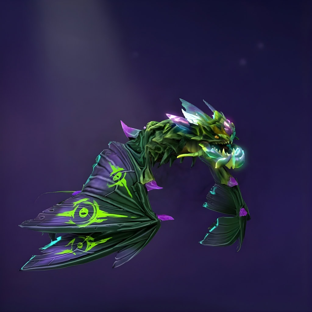 Viper's "King of the Corrupted Nest" Battle Pass set from the Nemestice 2021 Themed Treasure. This set offers a complete model overhaul, reimagining Viper as a fearsome crystalline predator with jagged dark textures, sharp purple crystal growths, iridescent crystals on his head, and luminous lime-green Nemestice glyphs on his wings.