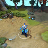 A gameplay screenshot of Zeus's default model in Dota 2. This serves as a baseline to contrast with the powerful, sculpted physique and enhanced visual effects of the rare Wartorn Heavens set from The International 2016 Collector's Cache.
