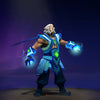 The default skin of Zeus, the Lord of Heaven, shown for comparison with the Photonic Father set. This highlights the transformation into a celestial mage with constellation robes, a stargazer's hood, and hands supercharged with brilliant blue cosmic lightning.