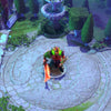 Dota 2 map with vibrant Aurora weather effect, showcasing colorful celestial lights and a hero.