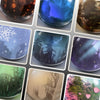 A collage of the 9 unique in-game icons for the Dota 2 Weather Effects Bundle, showcasing the art for Harvest, Snow, Moonbeam, Ash, Sirocco, Pestilence, Spring, Aurora, and Rain.