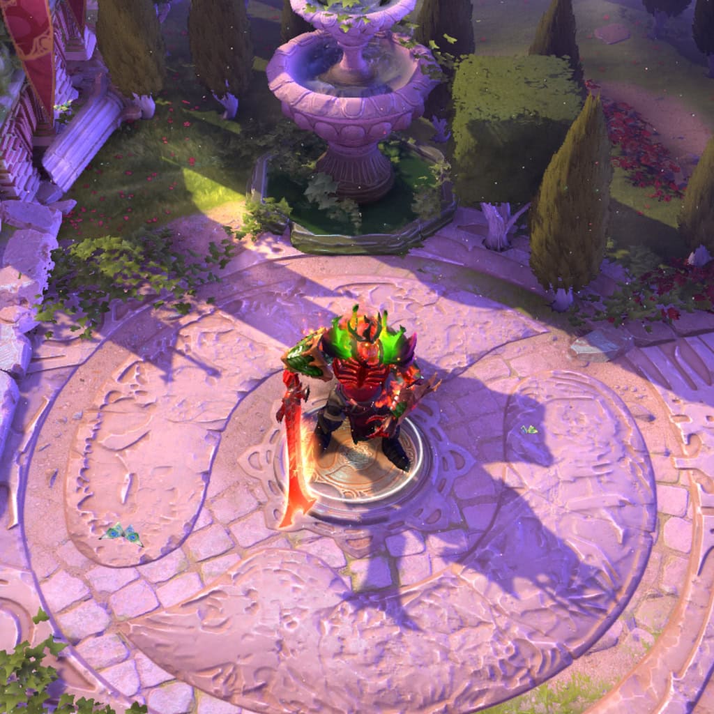 Dota 2 map illuminated by ethereal Moonbeam weather effect, showing soft moonlight and a hero.