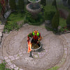 Dota 2 map during a calming Rain weather effect, showing falling raindrops and a hero.