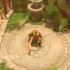 Dota 2 map with a dusty Sirocco weather effect, featuring sandy winds sweeping across and a hero.