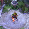 Dota 2 map covered in a gentle Snow weather effect, transforming the area into a winter scene with a hero.