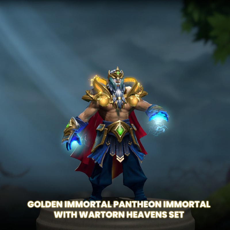 Golden Immortal Pantheon - Zeus Aghanim's Labyrinth 2021 Immortal in-game cosmetics Collector's Cache Gift Shop 