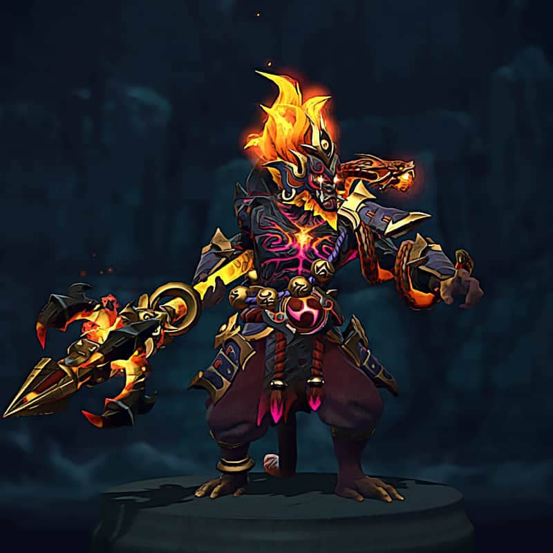 Monkey King - Champion of the Fire Lotus Diretide 2022 Collector's Cache Set Dota 2 in-game cosmetics preview Collector's Cache Gift Shop